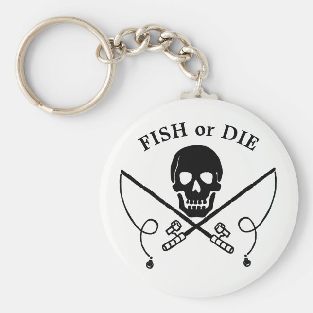 Jolly Roger Fisherman Pirate Keychain (Front)