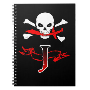 Jolly Roger J Monogram Initial Notebook