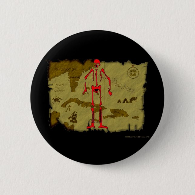 Jolly Roger Map #6 2 Inch Round Button (Front)