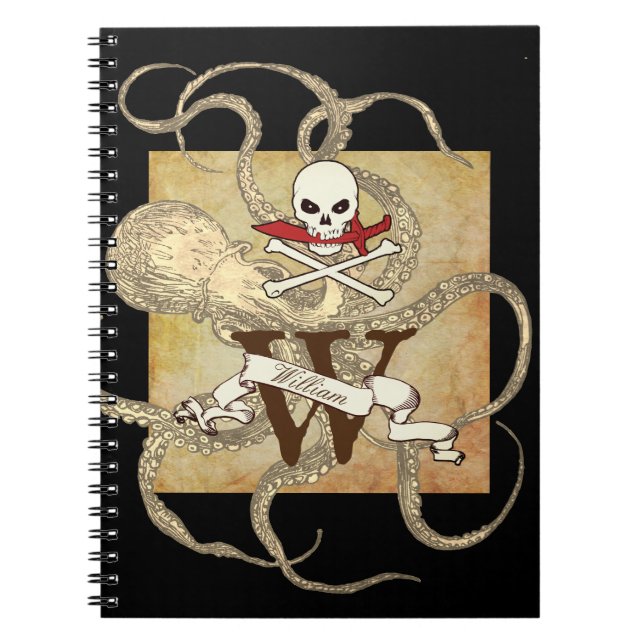 Jolly Roger Monogram Initial Notebook (Front)