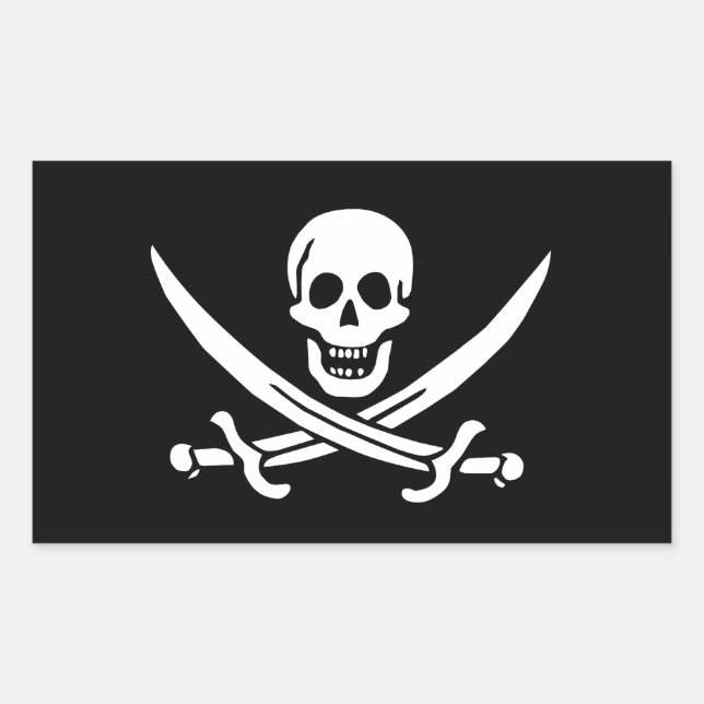 Jolly Roger of Calico Jack Rackham (BLACK) Sticker (Front)