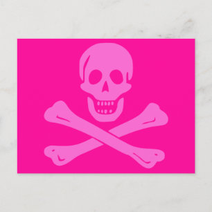 Jolly Roger Pink Postcard