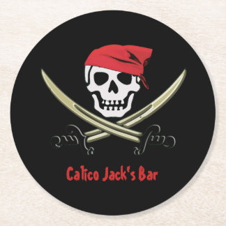 Jolly Roger Pirate Bar Coasters