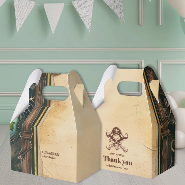 Jolly Roger Pirate Birthday Party Favor Box (Creator Uploaded)