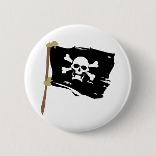 Jolly Roger Pirate Flag 2 Inch Round Button