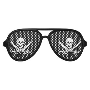 Jolly roger pirate flag aviator sunglasses