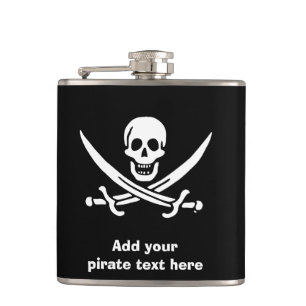 Jolly roger pirate flag hip flask