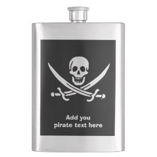 Jolly roger pirate flag hip flask