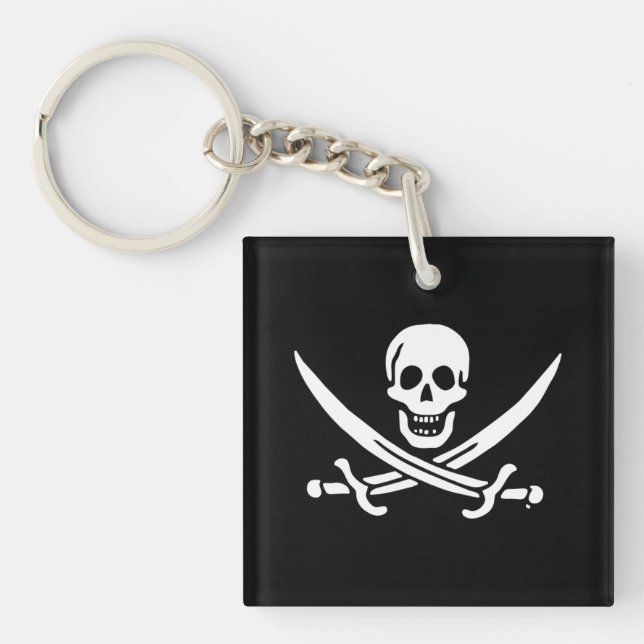 Jolly roger pirate flag keychain (Front)