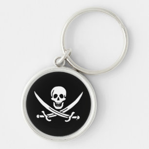 Jolly roger pirate flag keychain