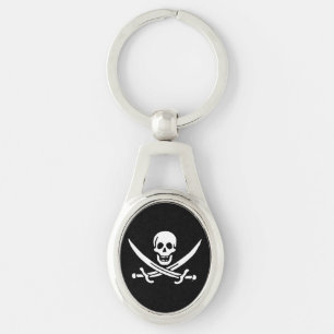 Jolly roger pirate flag keychain