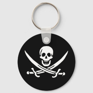 Jolly roger pirate flag keychain