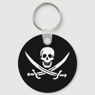 Jolly roger pirate flag keychain