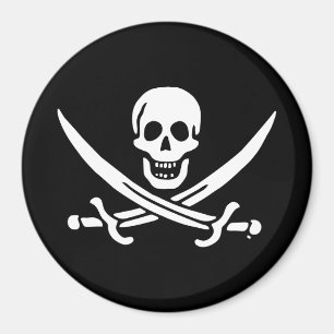 Jolly roger pirate flag magnet