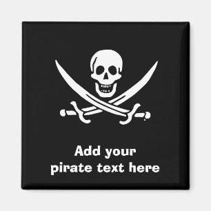 Jolly roger pirate flag magnet
