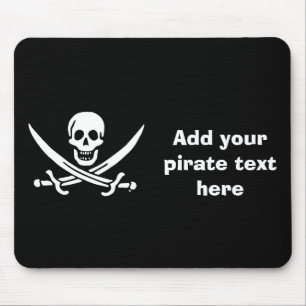 Jolly roger pirate flag mouse pad