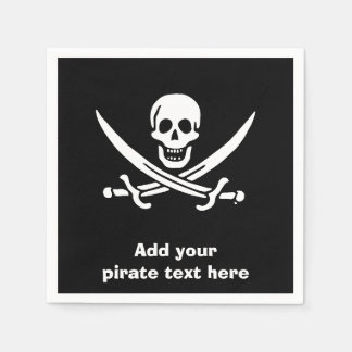 Jolly roger pirate flag napkin
