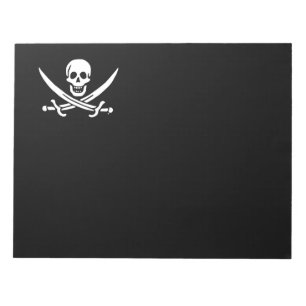 Jolly roger pirate flag notepad