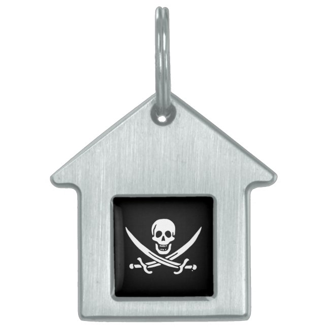 Jolly roger pirate flag pet ID tag (Front)