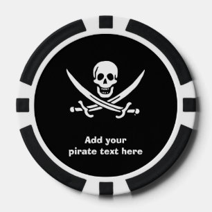 Jolly roger pirate flag poker chips