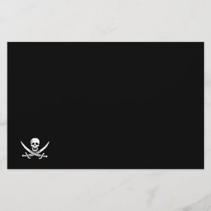 Jolly roger pirate flag stationery