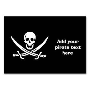 Jolly roger pirate flag table number