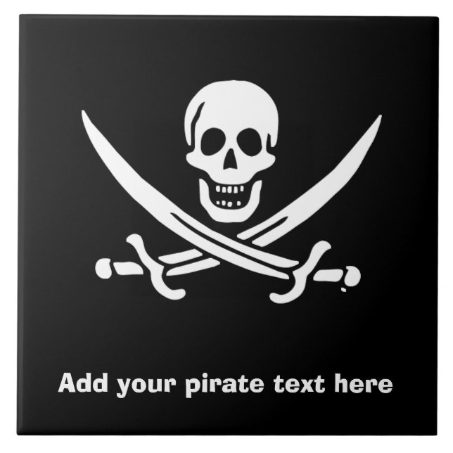 Jolly roger pirate flag tile (Front)