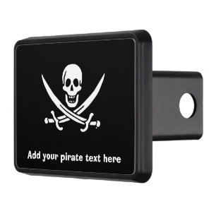 Jolly roger pirate flag trailer hitch cover