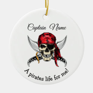  JOLLY ROGER Pirate Legend  Ceramic Ornament