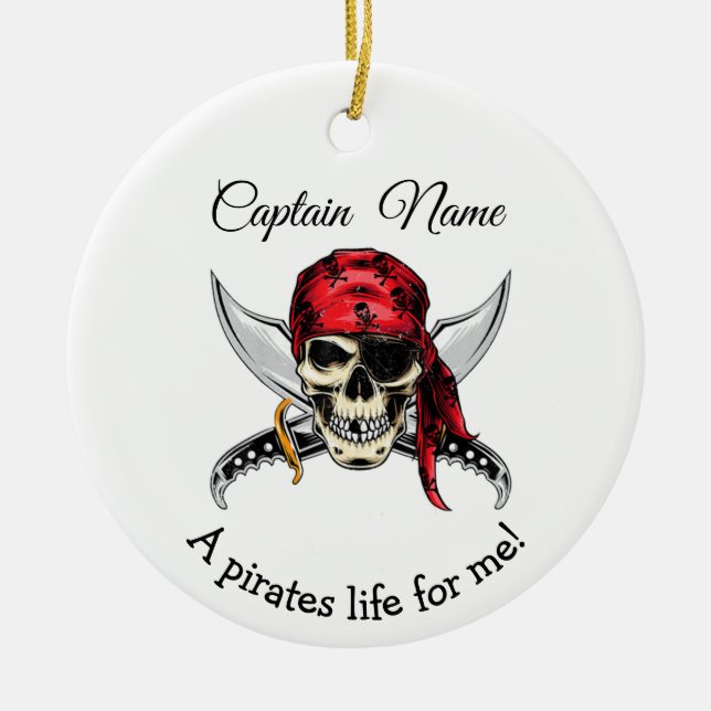  JOLLY ROGER Pirate Legend  Ceramic Ornament (Front)