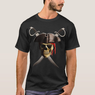 Jolly Roger Pirate Skull And Swords Pirate Flag T-Shirt