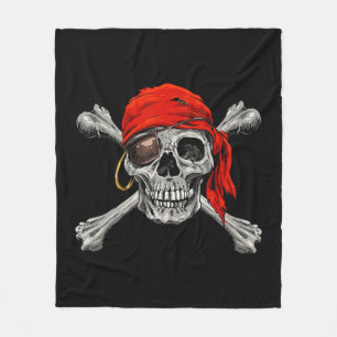Jolly Roger Pirate Skull Crossbones Halloween Cost Fleece Blanket