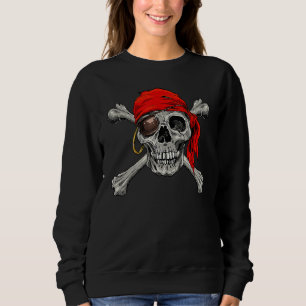 Jolly Roger Pirate Skull Crossbones Halloween Cost Sweatshirt