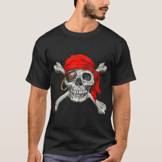 Jolly Roger Pirate Skull Crossbones Halloween T-Shirt