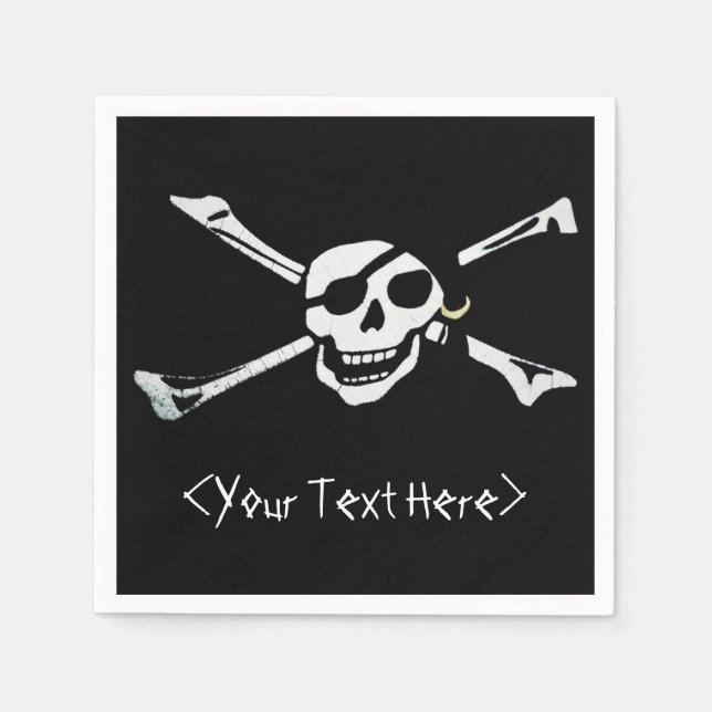 Jolly Roger Pirate Skull Napkins (Front)