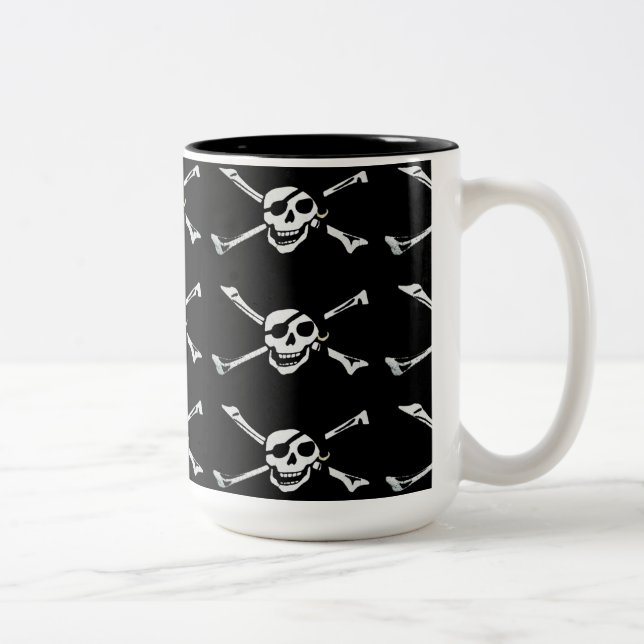Jolly Roger Pirate Skull Pattern Mug (Right)