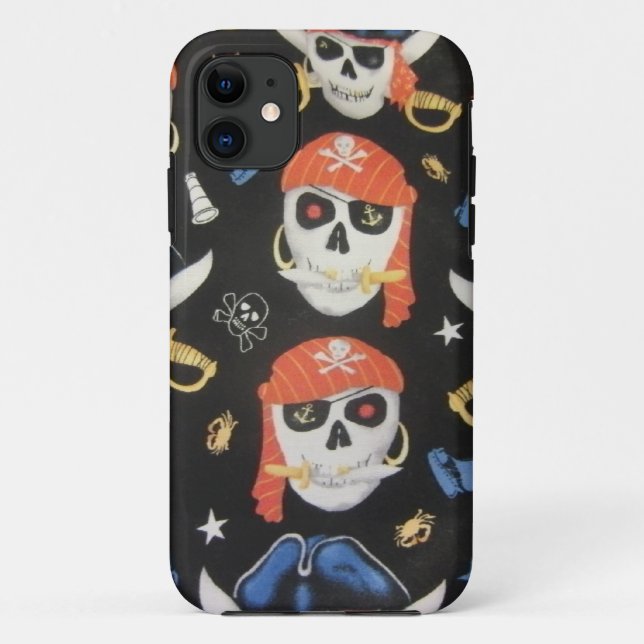 Jolly Roger Pirate Skulls Case-Mate iPhone Case (Back)