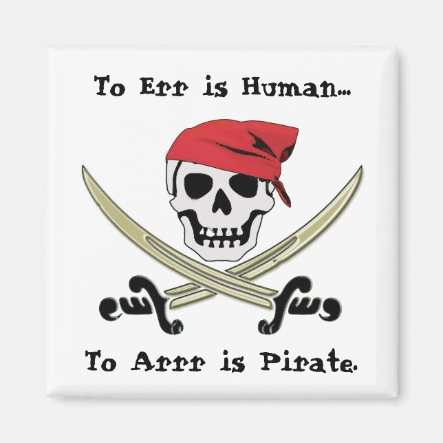 Jolly Roger Pirate Talk Magnet (Front)