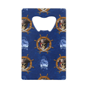 Jolly Roger Pirate Wheel Credit Card Bottle Opener