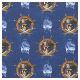 Jolly Roger Pirate Wheel Fabric