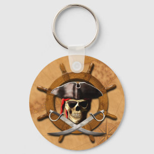 Jolly Roger Pirate Wheel Keychain