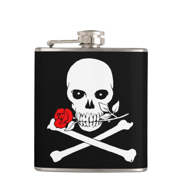 Jolly Roger (Rose) Flask (Front)