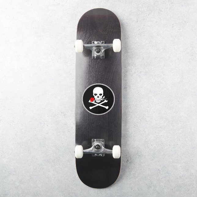 Jolly Roger (Rose) Vinyl Sticker (Skateboard)