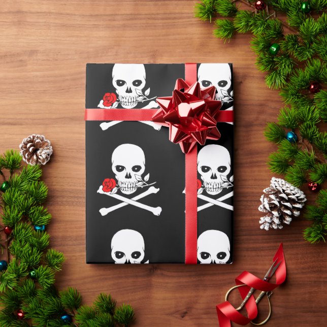 Jolly Roger (Rose) Wrapping Paper (Holiday Gift)