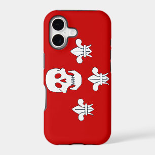 JOLLY ROGER SKULL AND THREE LILIES FLAG
