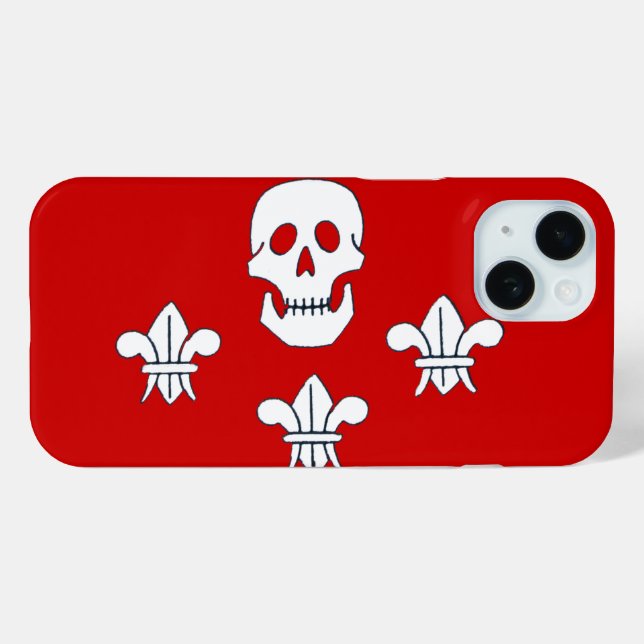 JOLLY ROGER SKULL AND THREE LILIES FLAG Case-Mate iPhone CASE (Back (Horizontal))