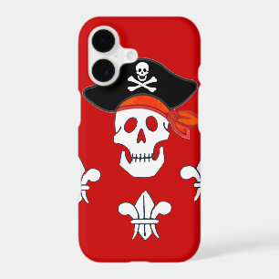 JOLLY ROGER SKULL, PIRATE HAT AND THREE LILIES