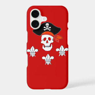 JOLLY ROGER SKULL, PIRATE HAT AND THREE LILIES