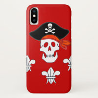 JOLLY ROGER SKULL, PIRATE HAT  AND THREE LILIES