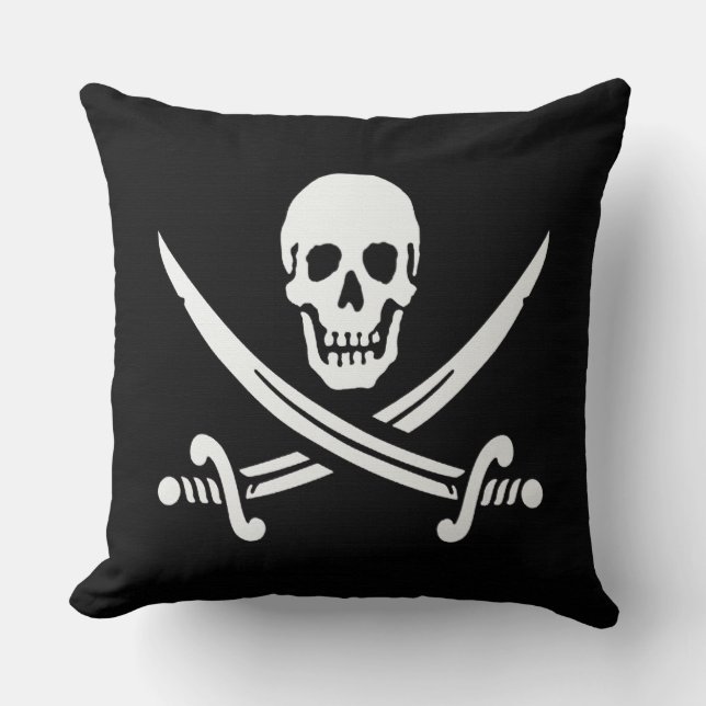 Jolly Roger Throw Pillow (Front)